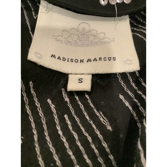 MADISON MARCUS BLACK SILK SEQUIN TOP S - Picture 7 of 8
